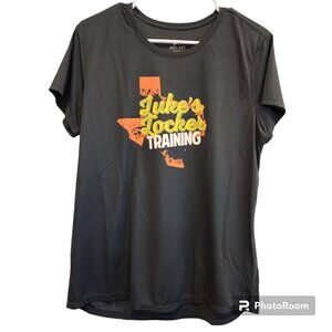 Nike Dri-Fit black T-shirt Texas Luke's Locker Logo Activewear Gym Workout